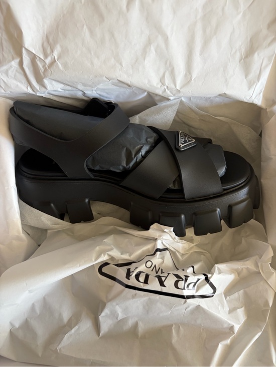 Prada Shoes - Prada Black Lug-Sole Platform Sandals